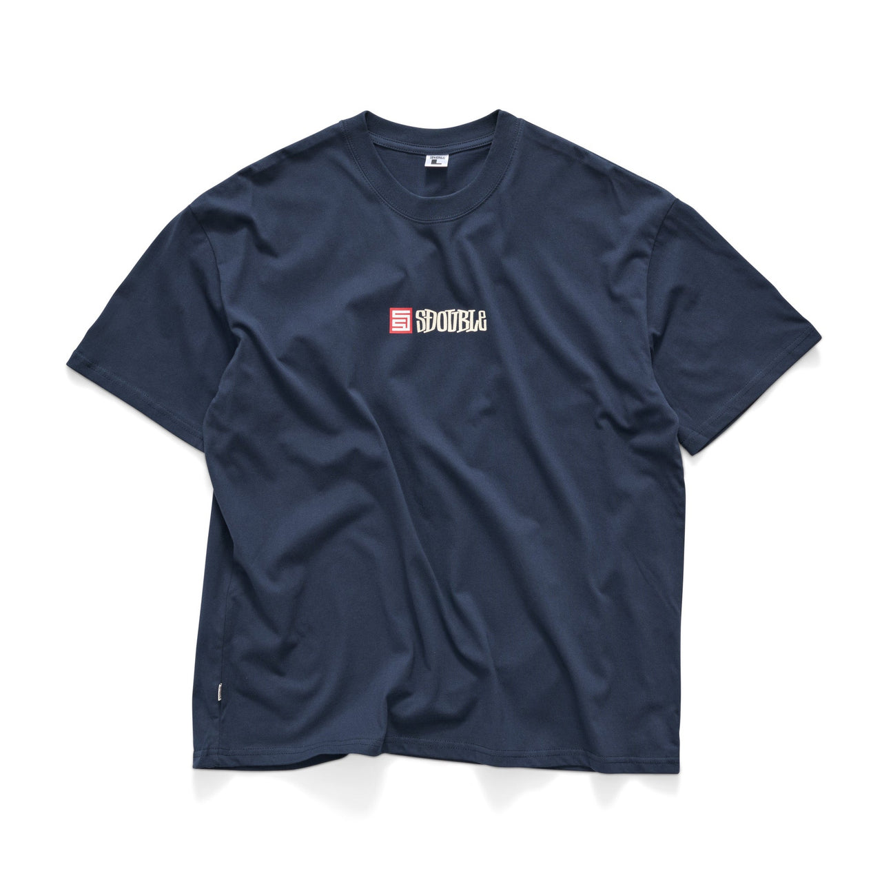 S-DOUBLE - S CUBE MID BLOCK SS TEE - NAVY