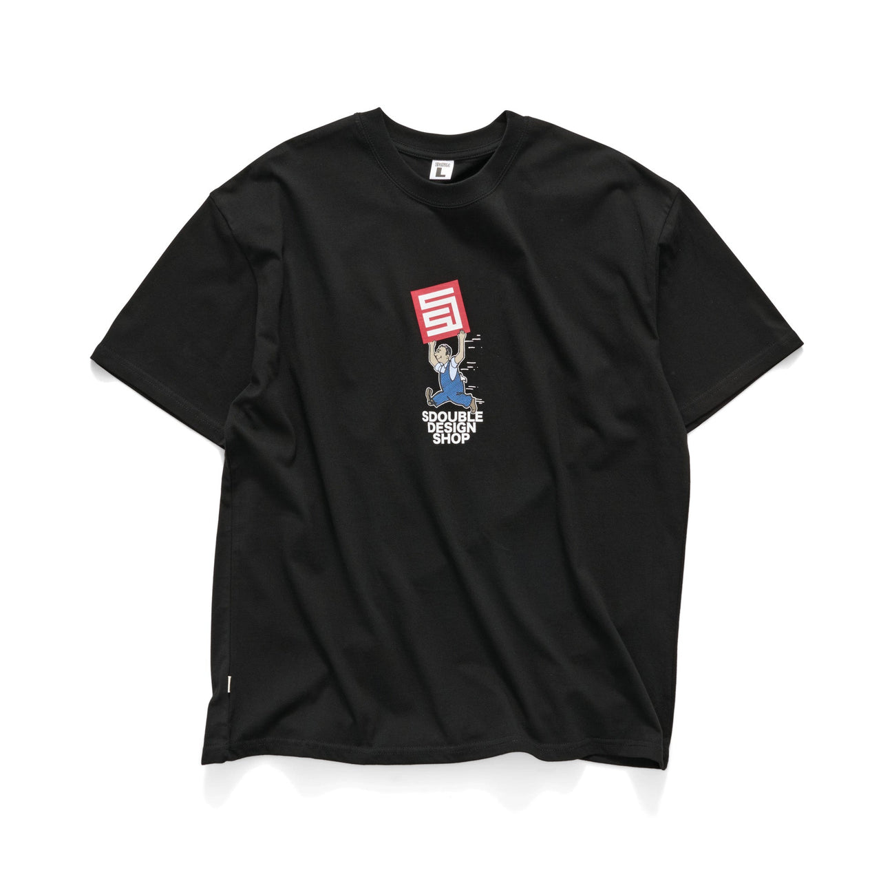 S-DOUBLE - OVERALLS SS TEE - BLACK