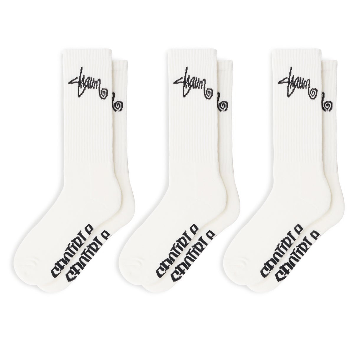 S-DOUBLE - STANDARD SHAWN 3 PACK SOCKS - WHITE