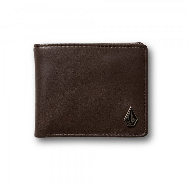 VOLCOM - SINGLE STONE LEATHER WALLET - BROWN STONE - Antisocial Collective