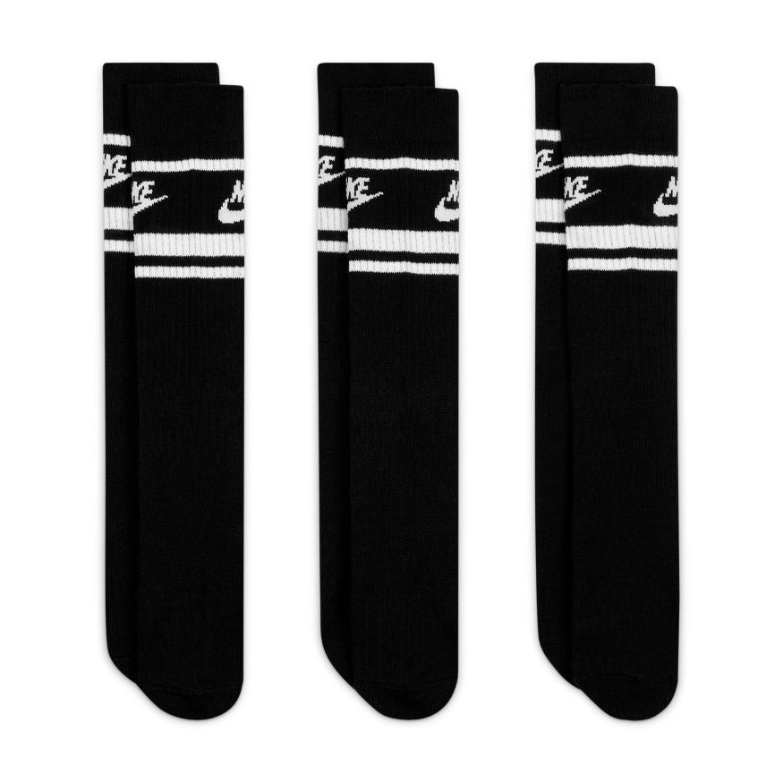 NIKE - SPORTSWEAR ESSENTIAL CREW SOCKS (3 PAIRS) - BLACK/WHITE