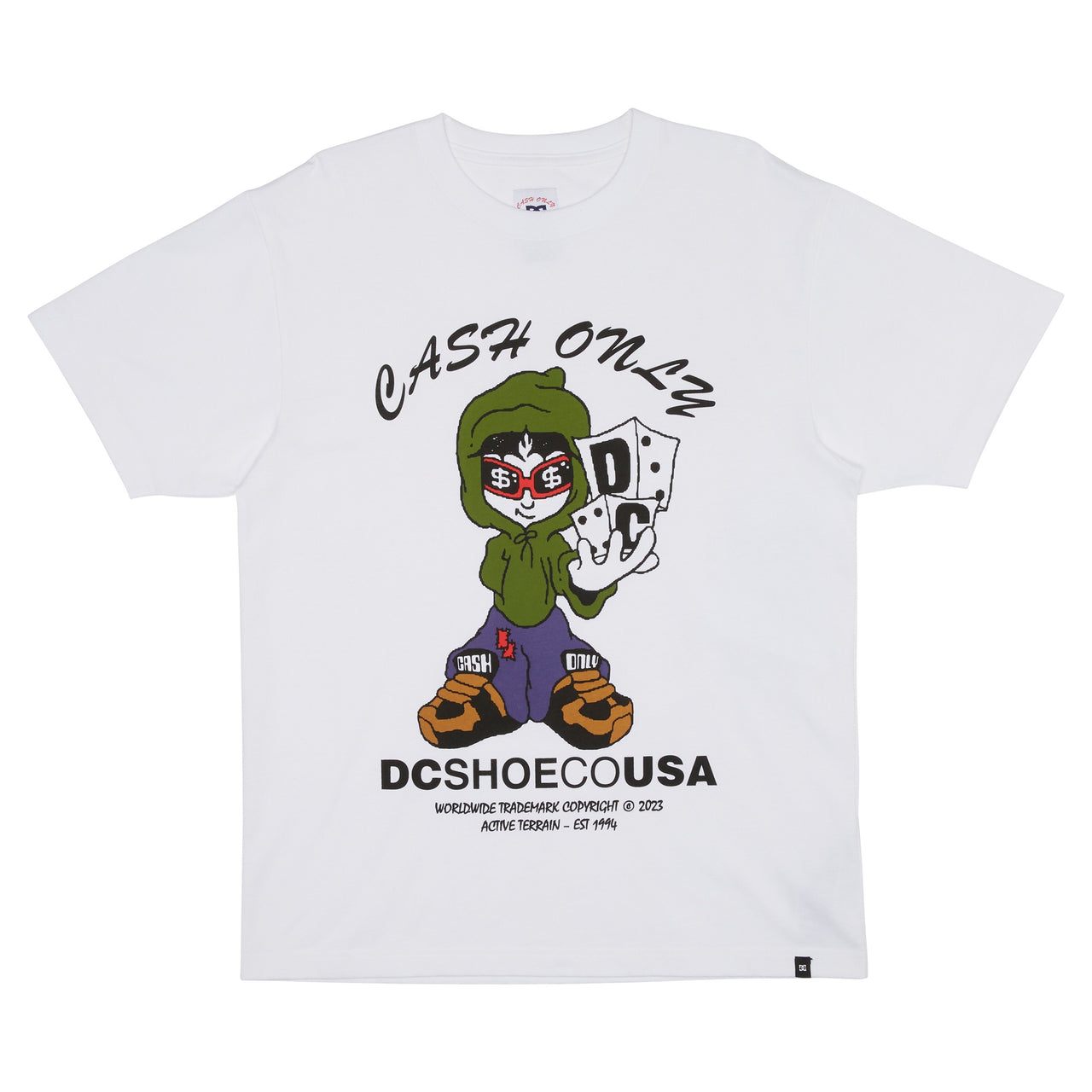 DC X CASH ONLY SS TEE - WHITE