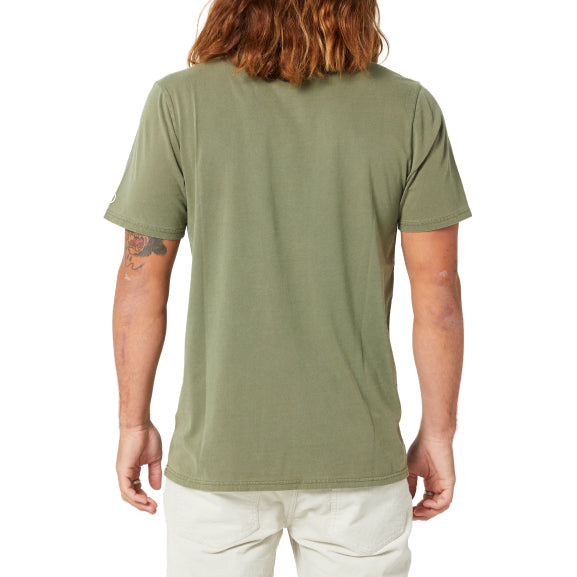 VOLCOM - AUS WASH SOLID S/S TEE - ARMY GREEN COMBO