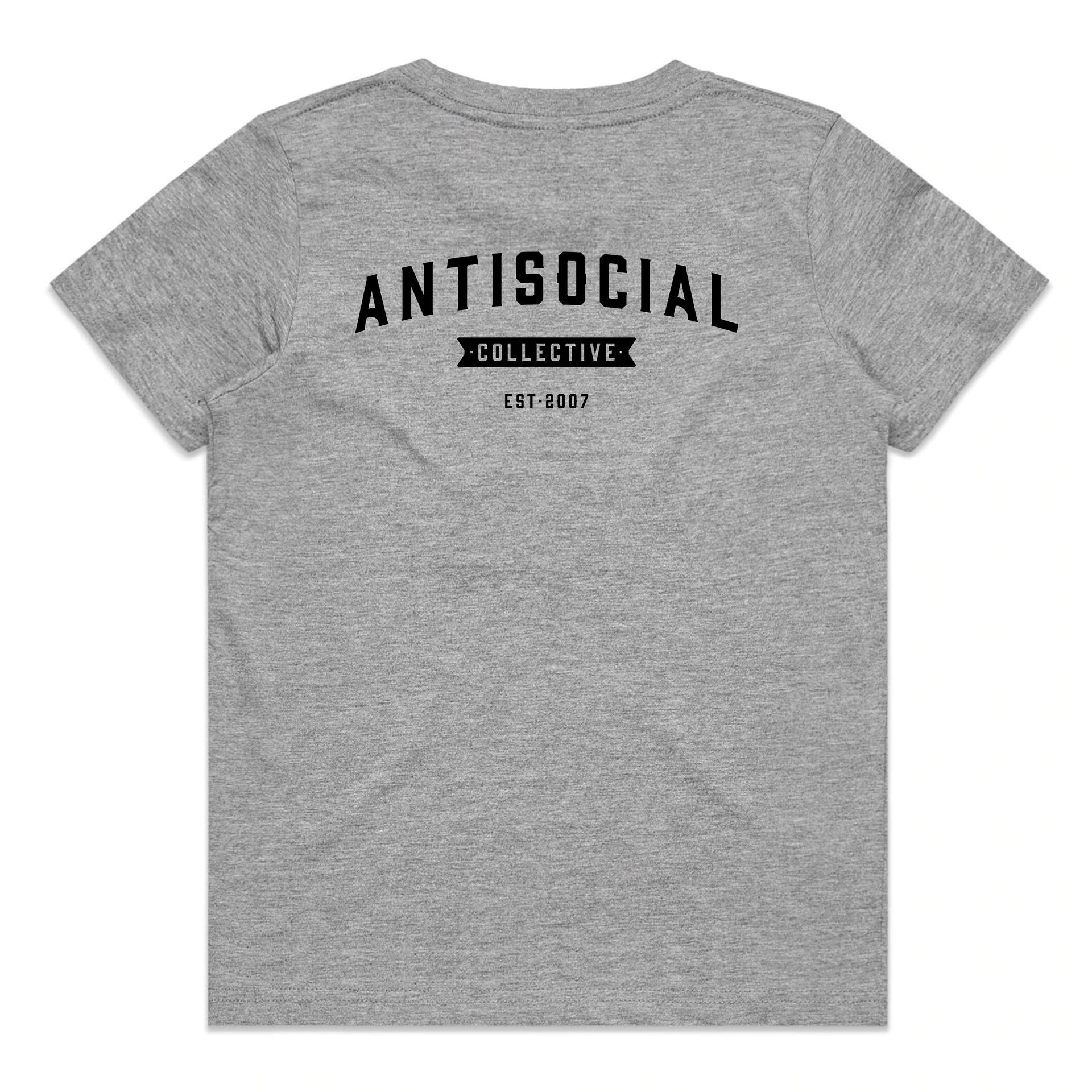 ANTISOCIAL - ASC SHOP LOGO TEE LITTLE YOUTH - HEATHER GREY - Antisocial Collective