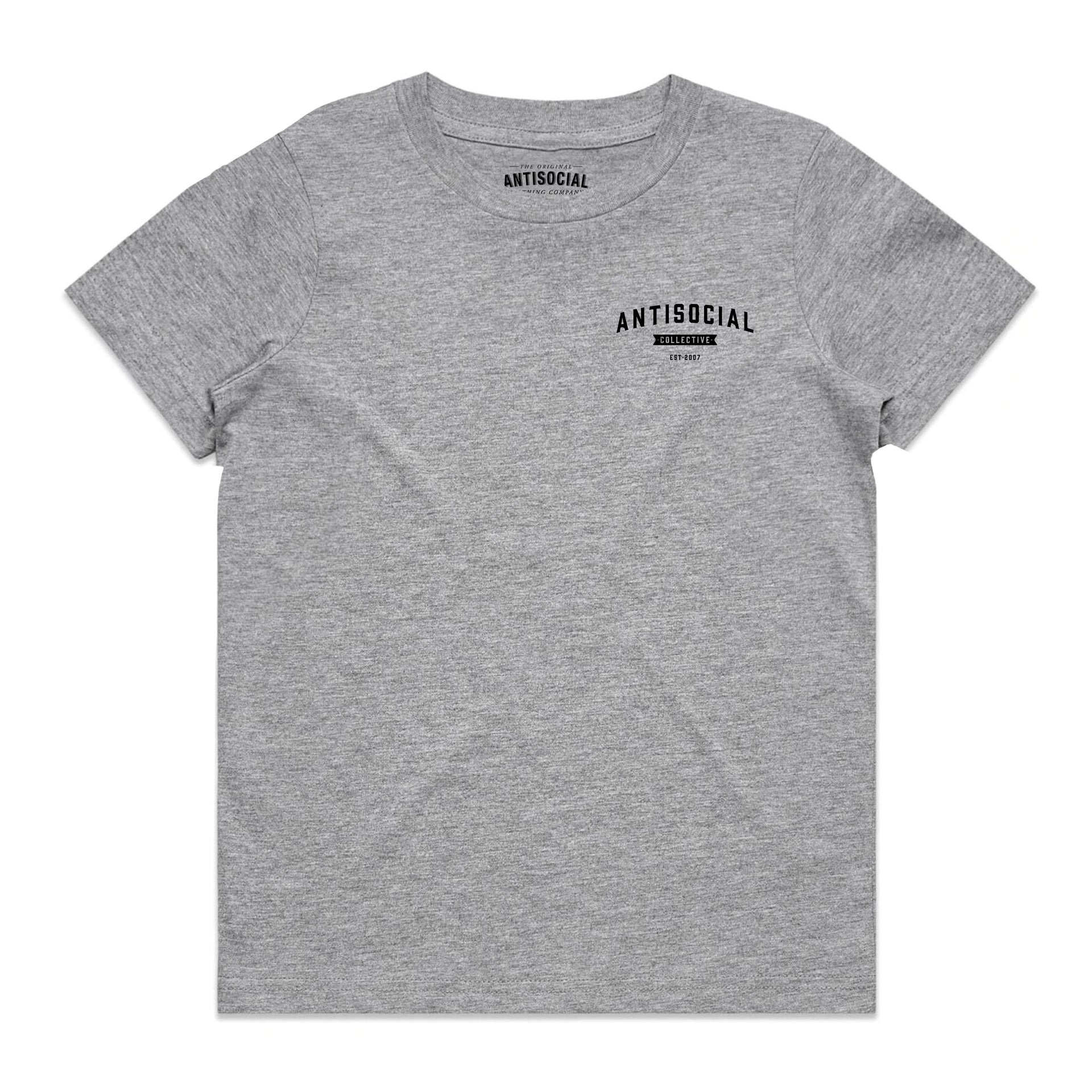 ANTISOCIAL - ASC SHOP LOGO TEE LITTLE YOUTH - HEATHER GREY - Antisocial Collective