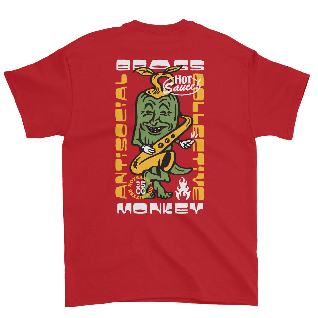 ANTISOCIAL X BRASS MONKEY - HOT SAUCE COMMITTEE S/S TEE - RED